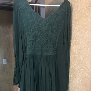 Forest green flowy dress